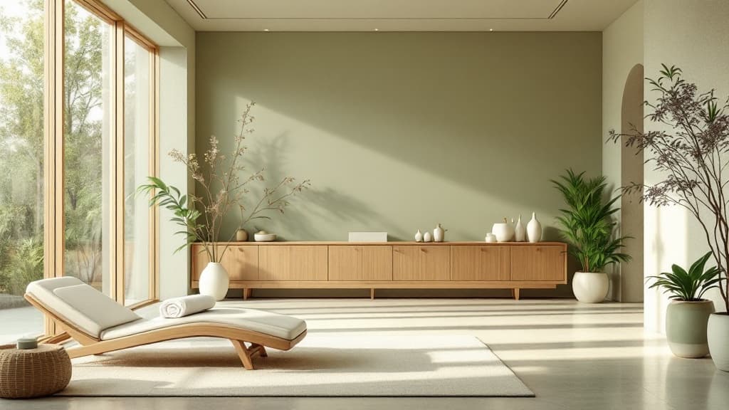 Maru Head Spa — serene reception lounge with natural light and greenery