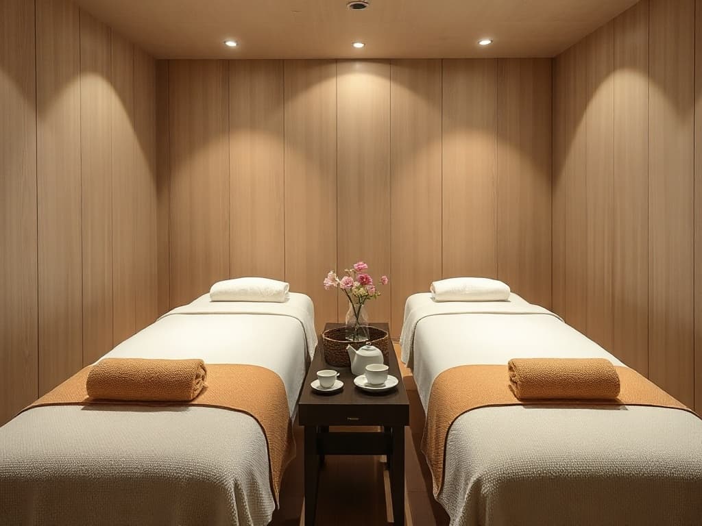 The private couples suite — two beds, side by side