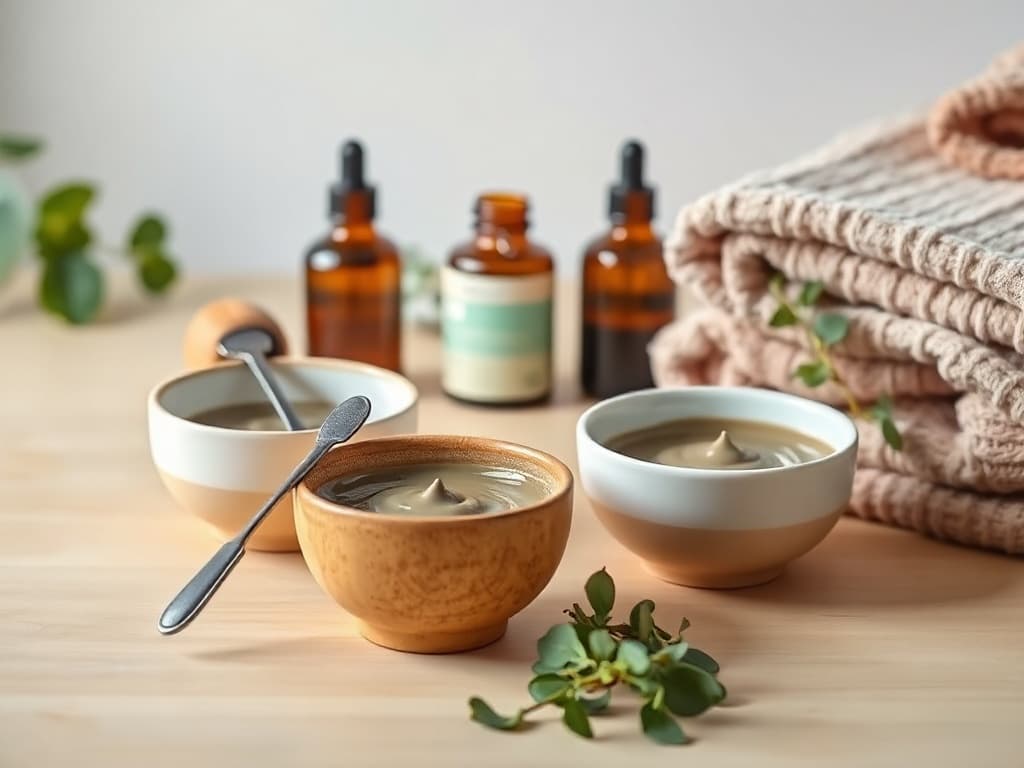 Clay masks, oils, and warm towels ready for a session
